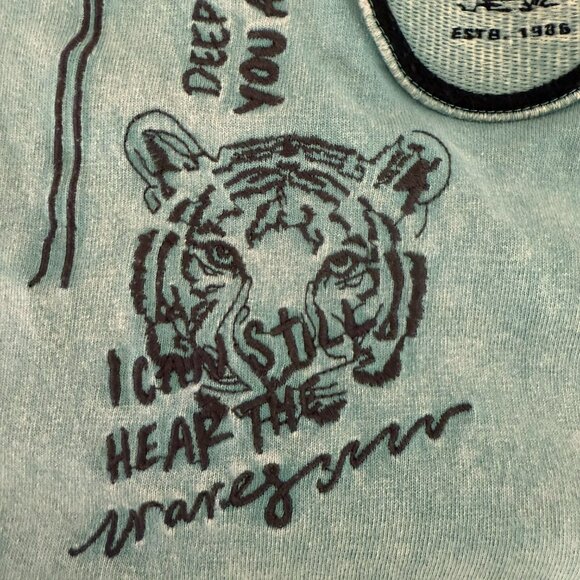 Free People We The Free Ivy Tee in Aqua Combo size M - Picture 7 of 11